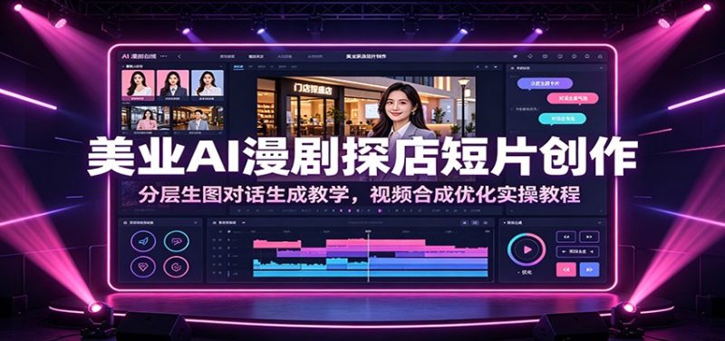 美业AI漫剧探店短片创作：分层生图对话生成教学，视频合成优化实操教程-大伟资源网