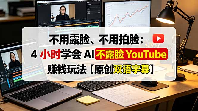 不用露脸、不用拍脸：4 小时学会 AI 不露脸 YouTube 赚钱玩法【原创双语字幕】-大伟资源网