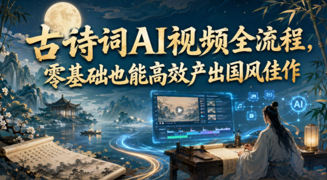 古诗词AI视频全流程，零基础也能高效产出国风佳作-大伟资源网