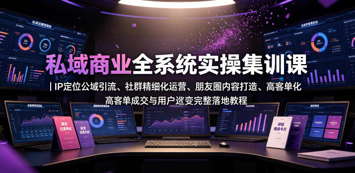 私域商业全系统实操课｜IP定位公域引流、社群精细化运营、朋友圈内容打造、高客单成交与用户裂变完整落地教程-大伟资源网