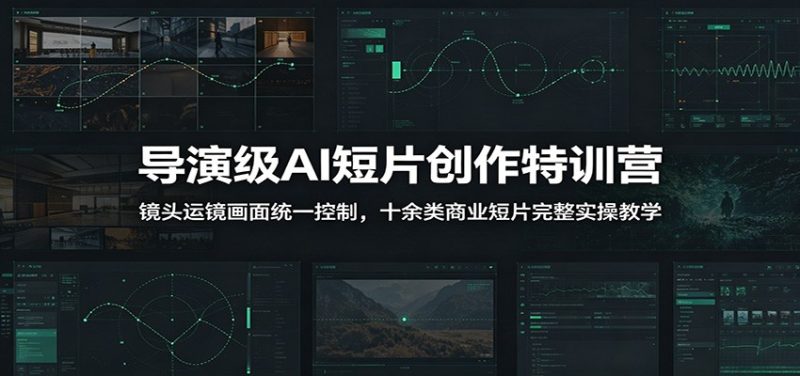 导演级AI短片创作特训营：镜头运镜画面统一控制，十余类商业短片完整实操教学(更新)-大伟资源网