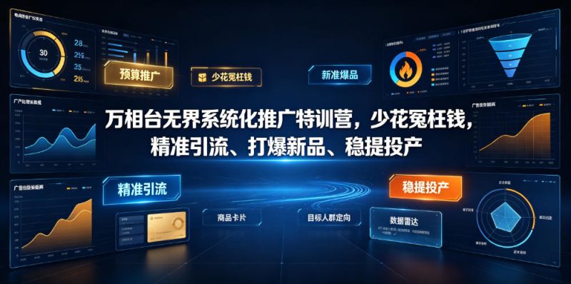 万相台无界系统化推广特训营VI0.0，少花冤枉钱，精准引流、打爆新品、稳提投产(全程录音+字幕)-大伟资源网