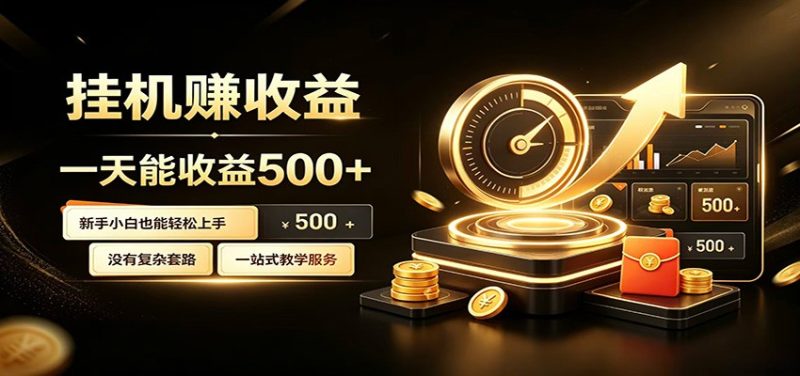 懒人专属挂机项目，每天轻松入账500以上，小白快速上手盈利-大伟资源网