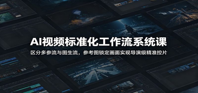 AI视频标准化工作流系统课：区分多参流与图生流，参考图锁定画面实现导演级精准控片-大伟资源网