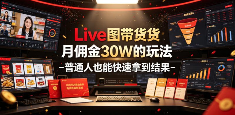 Live图带货月佣金30W的玩法-普通人也能快速拿到结果-大伟资源网
