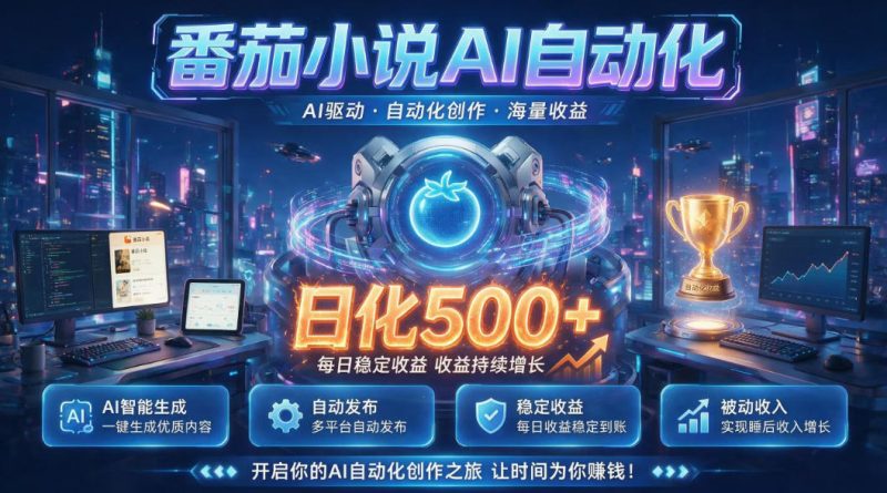 小白可做番茄AI，居家轻创业，每日稳赚500➕，普通人低门槛轻松线上增收【揭秘】-大伟资源网