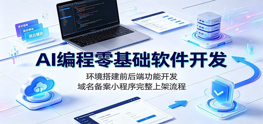 图片[1]-AI编程零基础软件开发：环境搭建前后端功能开发，域名备案小程序完整上架流程-御文网