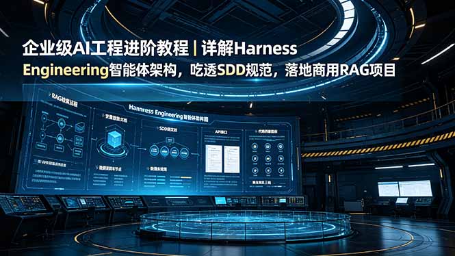 企业级AI工程进阶教程｜详解Harness Engineering智能体架构，吃透SDD规范，落地商用RAG项目-大伟资源网
