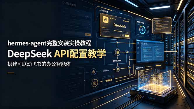 hermes-agent完整安装实操教程，DeepSeek API配置教学，搭建可联动飞书的办公智能体-大伟资源网