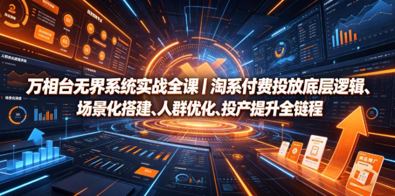 万相台无界系统实战全课｜淘系付费投放底层逻辑、场景化搭建、人群优化、投产提升全链路运营教程-大伟资源网