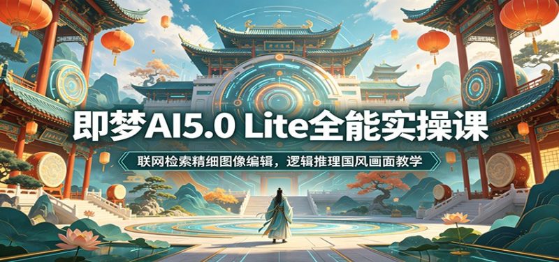 即梦AI5.0 Lite全能实操课：联网检索精细图像编辑，逻辑推理国风画面教学-大伟资源网