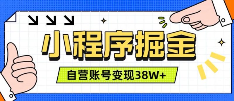 微信小程序掘金，团队自营小程序累计变现38W+，稳定运营三年，一部手机即可操作【揭秘】-大伟资源网