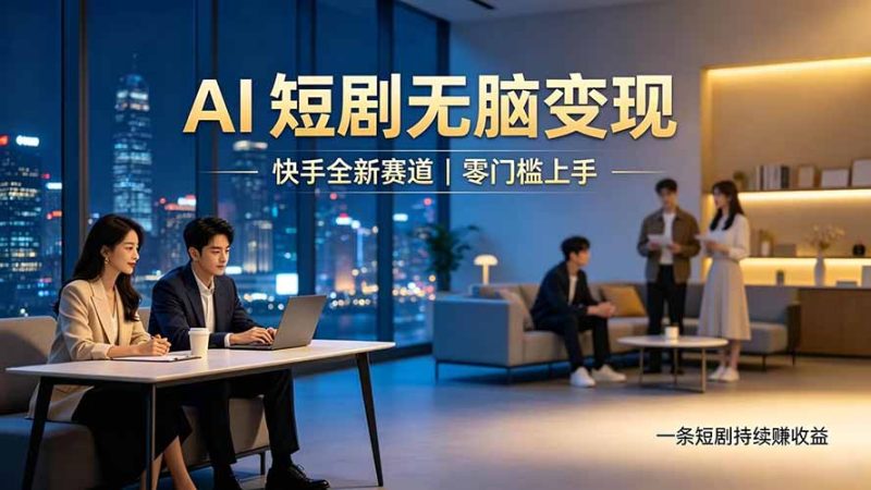 别乱找副业了，快手 AI 短剧零门槛长久被动增收-大伟资源网