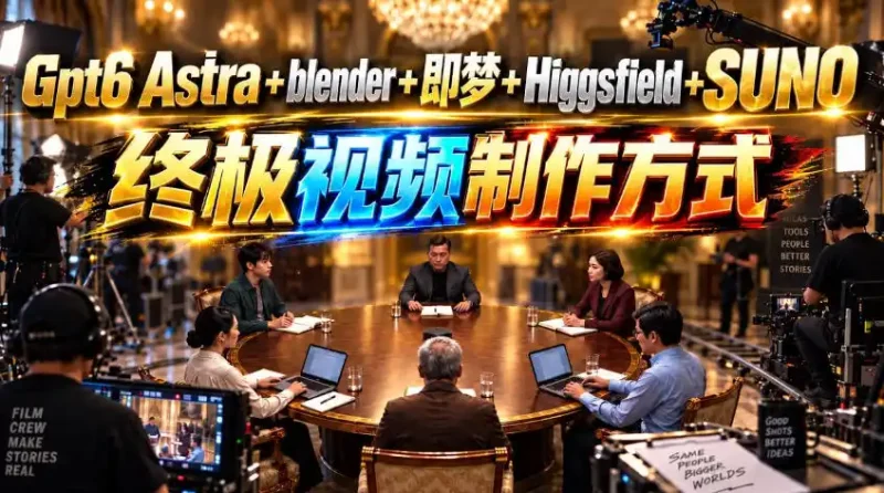 GPT-6 Astra+Blender+即梦+Higgsfield+Suno=终极视频制作方式！-大伟资源网