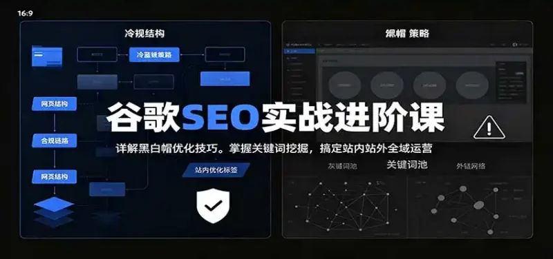 2026谷歌SEO实战进阶课：详解黑白帽优化技巧，掌握关键词挖掘，搞定站内站外全域运营-大伟资源网