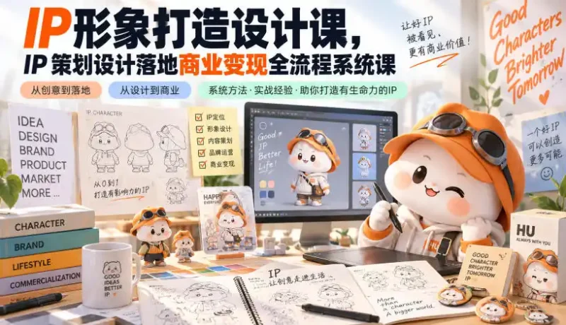 IP形象打造设计课，IP策划设计落地商业变现全流程系统课-大伟资源网
