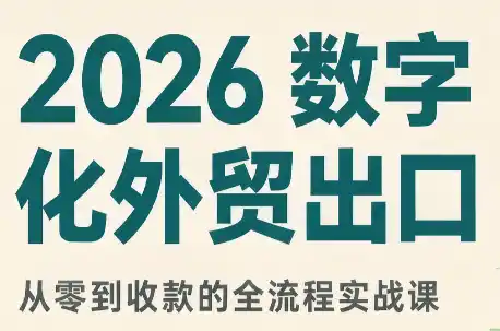 2026数字化外贸：AI时代的出口业务流程实务-大伟资源网