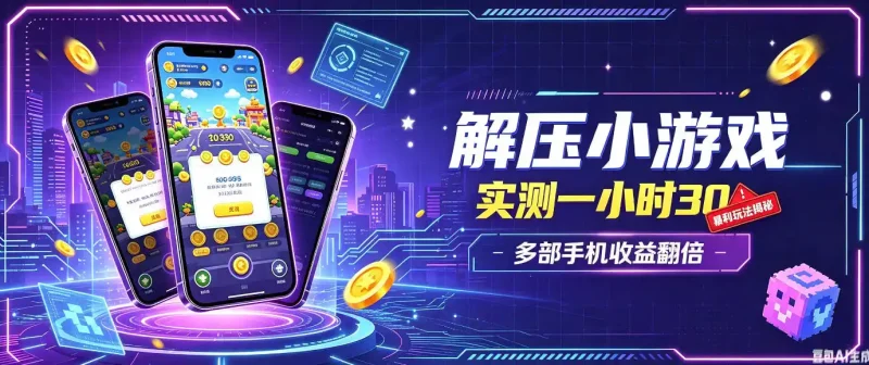 小游戏全流程玩法，实测一小时搞30，简单无脑解压，当天做当天就能看到进账，直接冲就行【揭秘】-大伟资源网