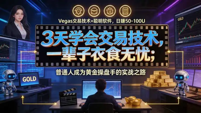 3天学会做交易，普通人快速成为操盘手” Vegas交易系统+聪明软件 ， 日赚50-1000U， 长期稳定，小白轻松上手-大伟资源网