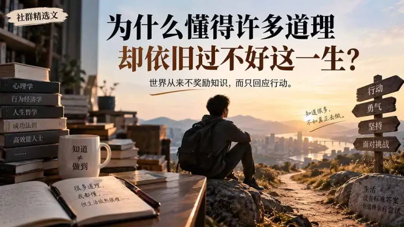 社群精选文：为什么懂得许多道理却依旧过不好这一生？-大伟资源网
