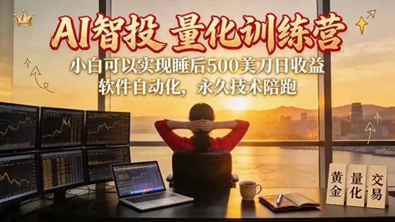 AI智投EA量化训练营【第三期】，多策略智投+防爆技术+趋势分析 ，轻松上手，矩阵放大，长期稳定。-大伟资源网