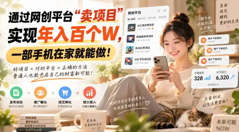 靠卖网创项目变现,一年拿下百万收益!一台手机就能操作!-大伟资源网