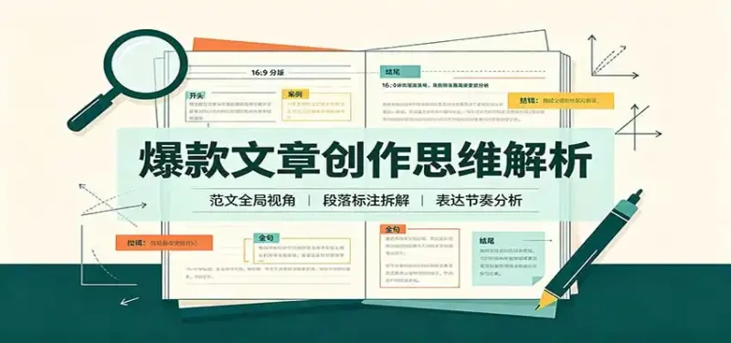 爆款文章创作思维解析：全局视角拆解范文，梳理行文逻辑，搭配真实拆文实操案例-大伟资源网
