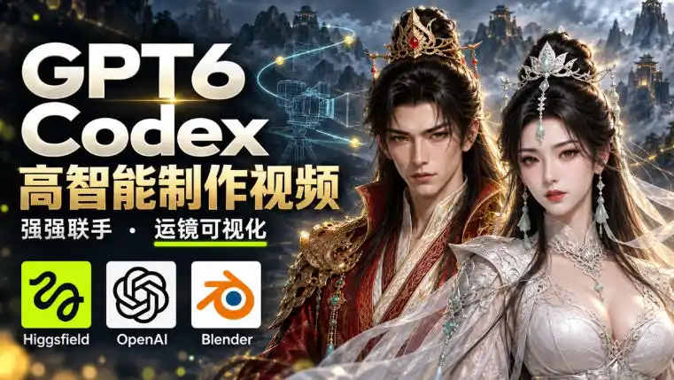 GPT-6 Astra×Codex高智能制作视频！联手Higgsfield，运镜可视化实战-大伟资源网