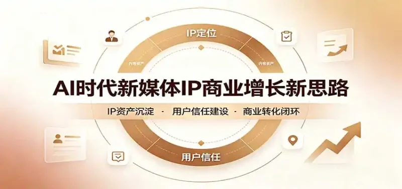 AI时代新媒体IP商业增长新思路:摒弃复杂运营套路,用极简思维打通获客路径-大伟资源网