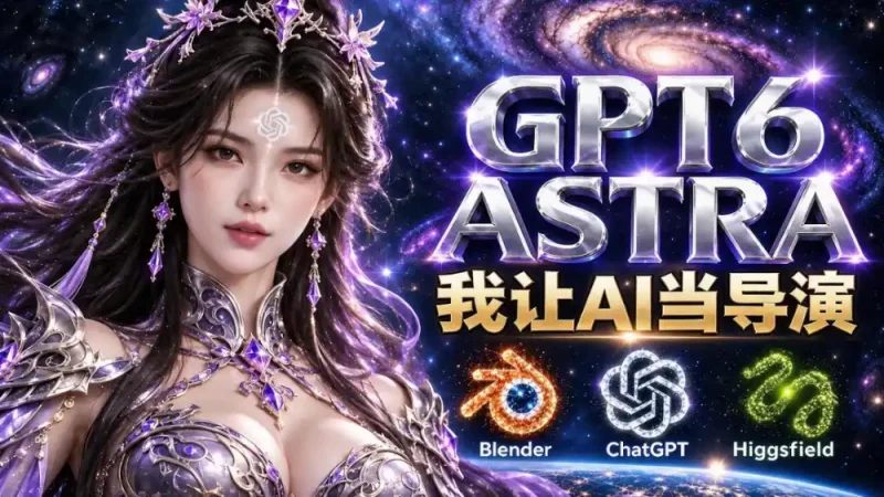 让GPT-6 Astra当导演！Higgsfield和Blender实战打造30秒玄幻精准运镜短片！-大伟资源网