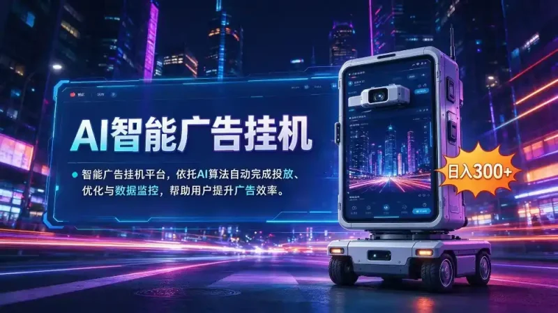 AI 智能广告挂机｜AI 自动运行，轻松托管广告任务-大伟资源网