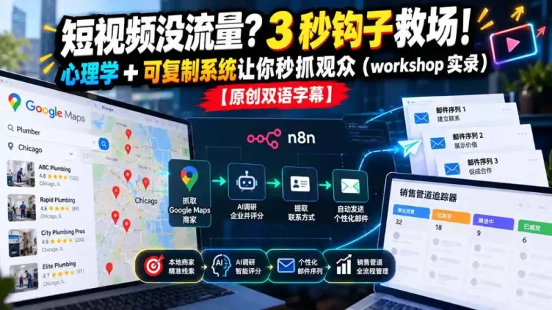短视频没流量？3 秒钩子救场！心理学 + 可复制系统让你秒抓观众(workshop 实录-大伟资源网