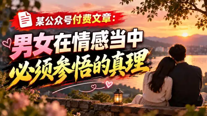 某公众号付费文章：男女在情感当中必须参悟的真理-大伟资源网