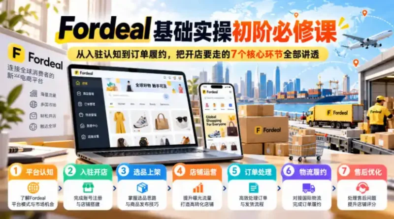 Fordeal基础实操初阶必修课，从入驻认知到订单履约，把开店要走的7个核心环节全部讲透-大伟资源网
