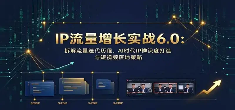 IP流量增长实战6.0：拆解流量迭代历程，AI时代IP辨识度打造与短视频落地策略-大伟资源网