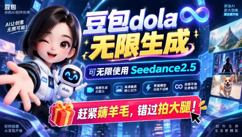 1029最新豆包dola无限生成技术，可以无限生成sseedance2.5，赶紧薅羊毛，和谐拍大腿-大伟资源网