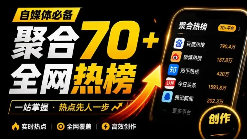 群友做了个非常不错的热点汇总工具！自媒体达人必备，聚合70+热榜信息，简约美观rebang-helper-大伟资源网