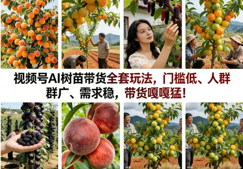 视频号AI树苗带货全套玩法，门槛低、人群广、需求稳，带货嘎嘎猛！(更新1014)-大伟资源网