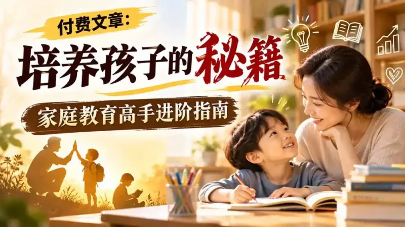 付费文章：培养孩子的秘籍，家庭教育高手进阶指南-大伟资源网