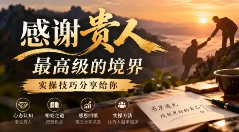某公众号付费文章：感谢贵人最高级的境界，实操技巧分享给你-大伟资源网