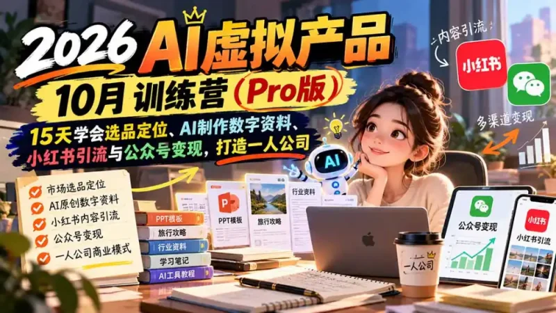 AI虚拟产品10月训练营(Pro版-大伟资源网
