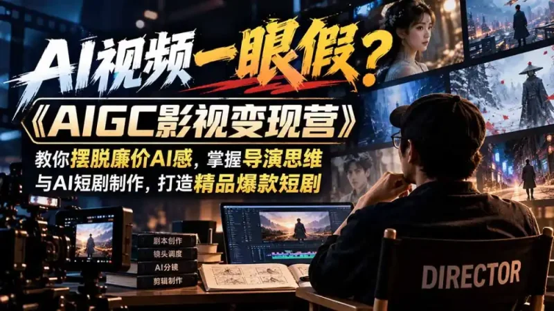 【无水印】AI视频一眼假？《AIGC影视变现营》教你摆脱廉价AI感，掌握导演思维与AI短剧制作，打造精品爆款短剧-大伟资源网