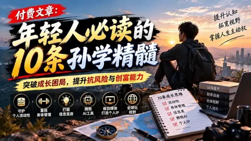付费文章：年轻人必读的10条孙学精髓，突破成长困局，提升抗风险与创富能力-大伟资源网