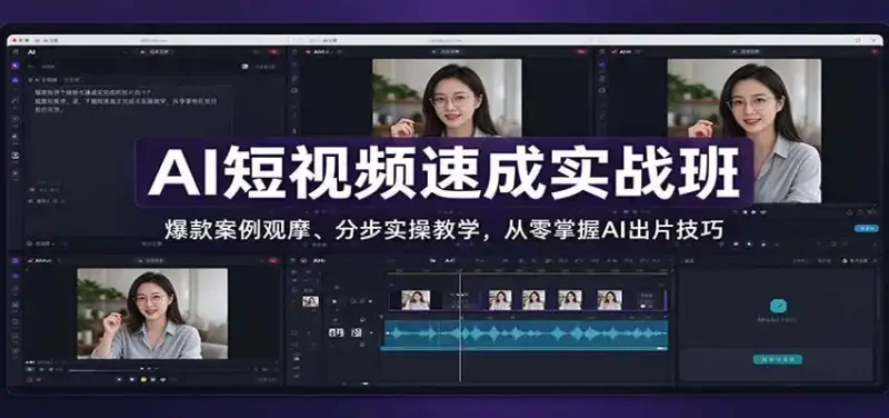 AI短视频速成实战班：爆款案例观摩、分步实操教学，从零掌握AI出片技巧-大伟资源网