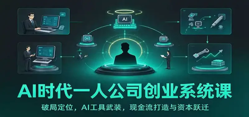 AI时代一人公司创业系统课：破局定位，AI工具武装，现金流打造与资本跃迁-大伟资源网
