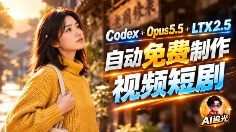 【无水印】Codex出图+免费LTX-2.5生成视频,Claude Opus 5.5全自动剪出1分钟情感短剧《停了的表》-大伟资源网