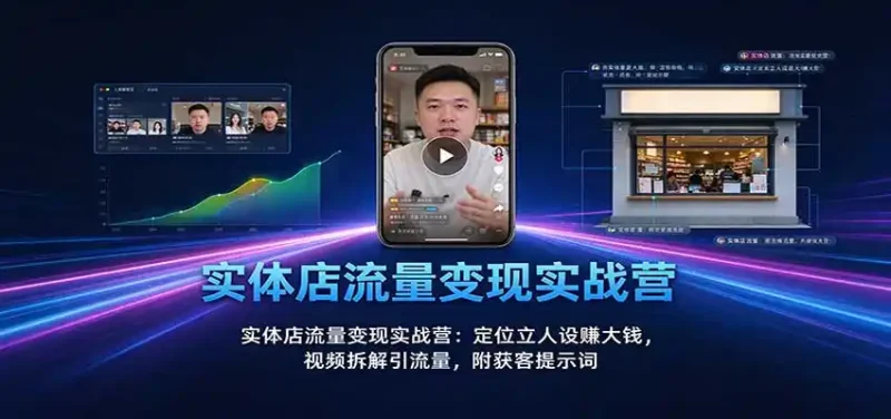 实体店流量变现实战营：定位立人设赚大钱，视频拆解引流量，附获客提示词-大伟资源网