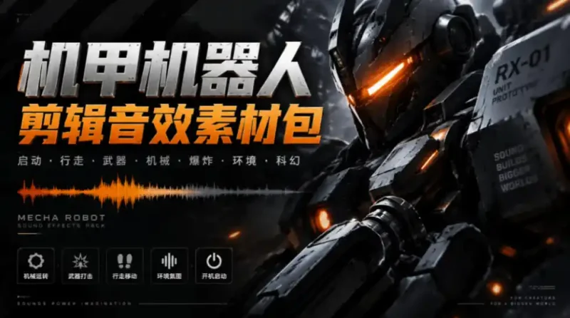 宝藏机甲音效合集！机甲机器人变形能量移动无损音效素材，全部中文汉化处理Boom Library Mechs&Robots Designed-大伟资源网