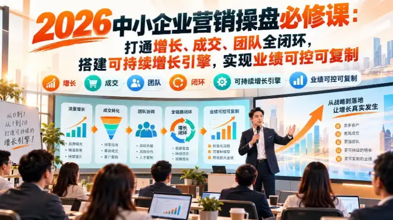 2026中小企业营销操盘必修课:打通增长、成交、团队全闭环,搭建可持续增长引擎,实现业绩可控可复制-大伟资源网