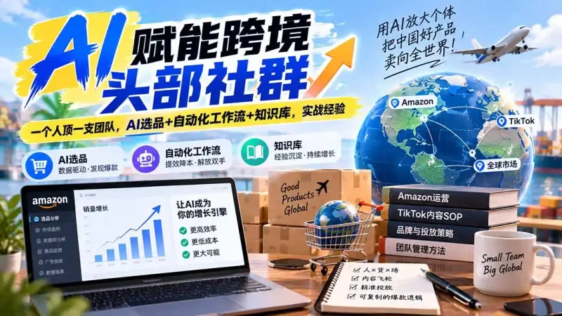 AI赋能跨境头部社群-更新1023：一个人顶一支团队，AI选品+自动化工作流+知识库，实战经验-大伟资源网